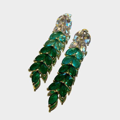 GREEN OMBRÉ CASCADING EARRINGS