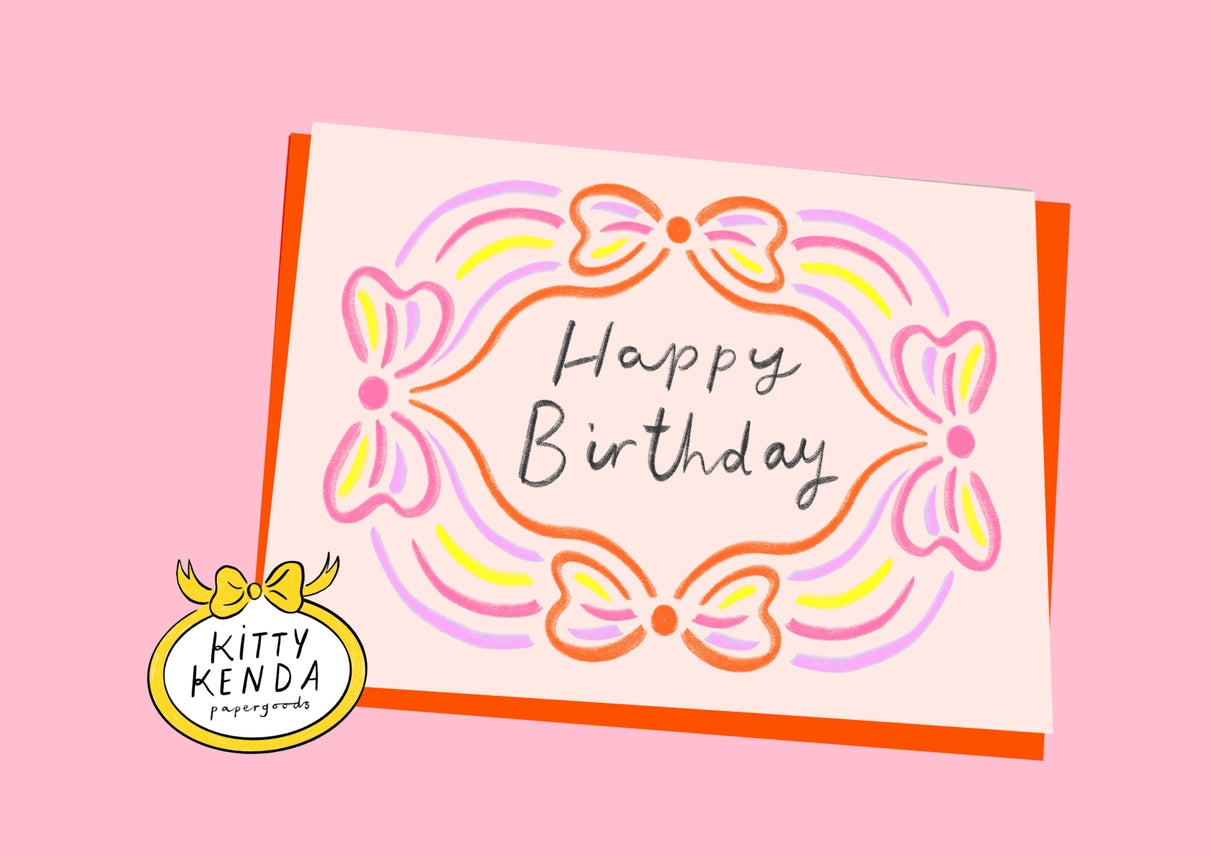 HAPPY BIRTHDAY BOW POSTCARD