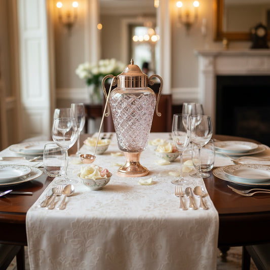 VINTAGE ITALIAN CARAFE WITH SILVER SERVING SPOON AND LID
