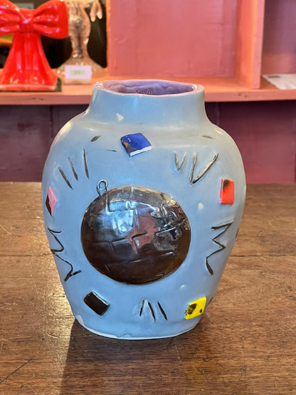 HANDMADE CERAMIC DISCO VASE