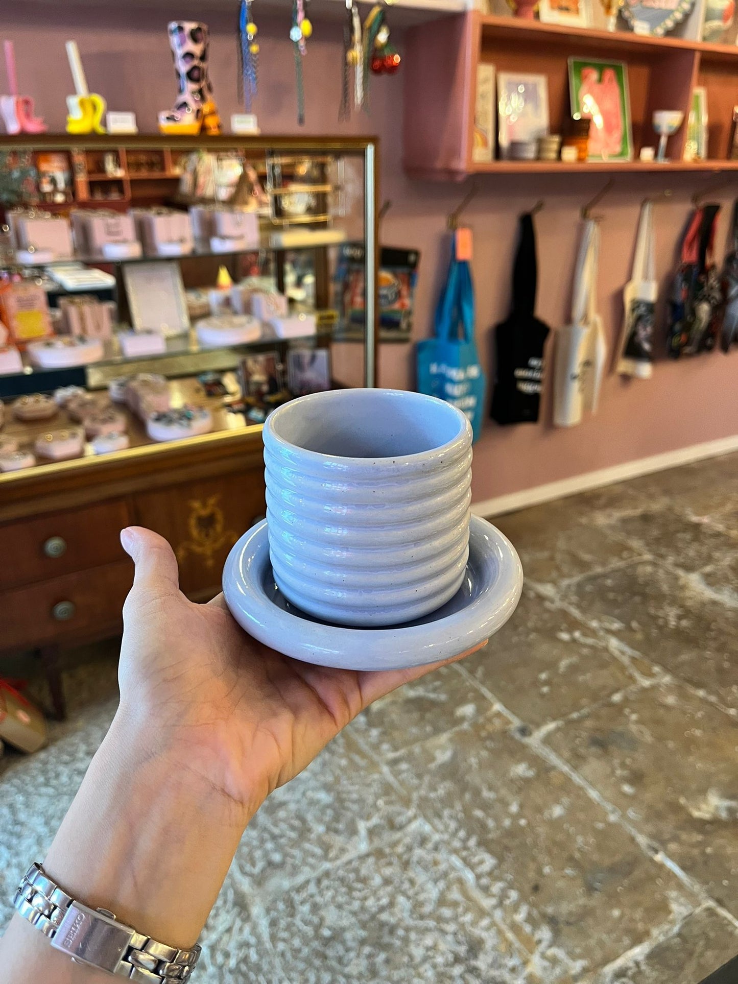 HANDMADE GLOSSY CUPS & SAUCERS — MIX & MATCH SET