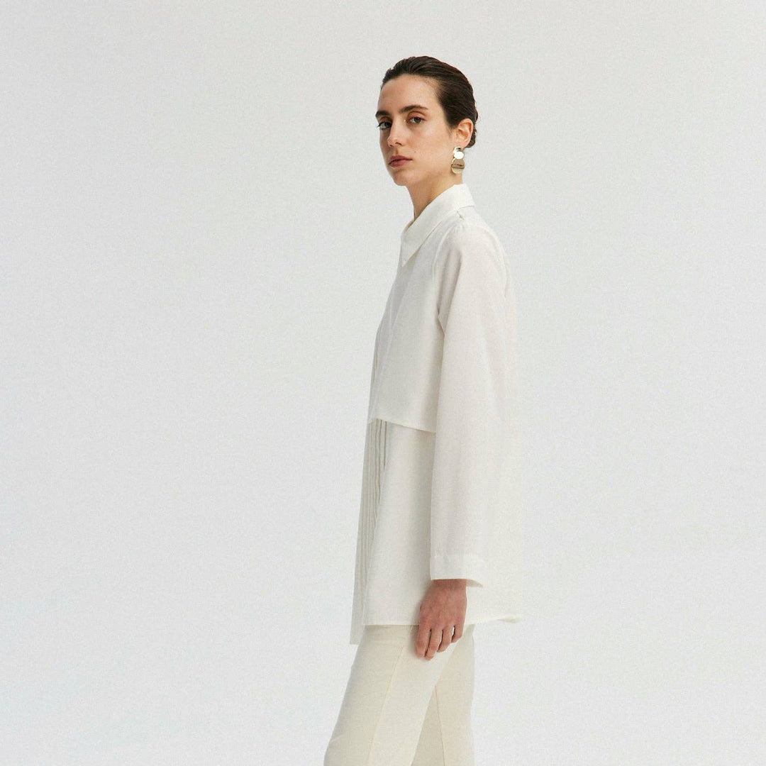 ASYMMETRIC OFF WHITE SHIRT