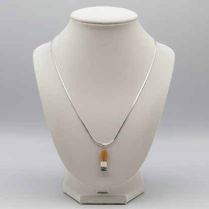 CERAMIC CIGARETTE NECKLACE SILVER