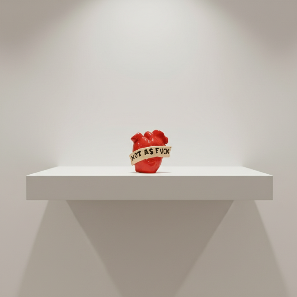 HANDMADE CERAMIC HOT AS FUCK HEART MINI VASE