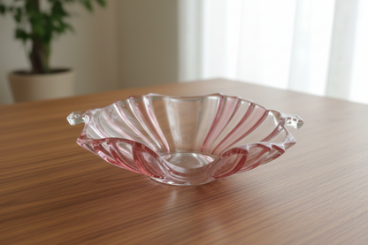 VINTAGE ROSE CUT GLASS DISH
