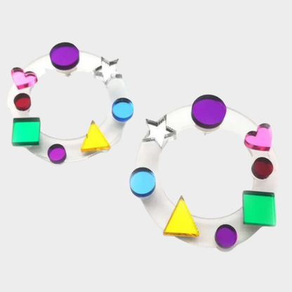 TRANSPARENT HOOPS WITH COLOR GEOMETRICS