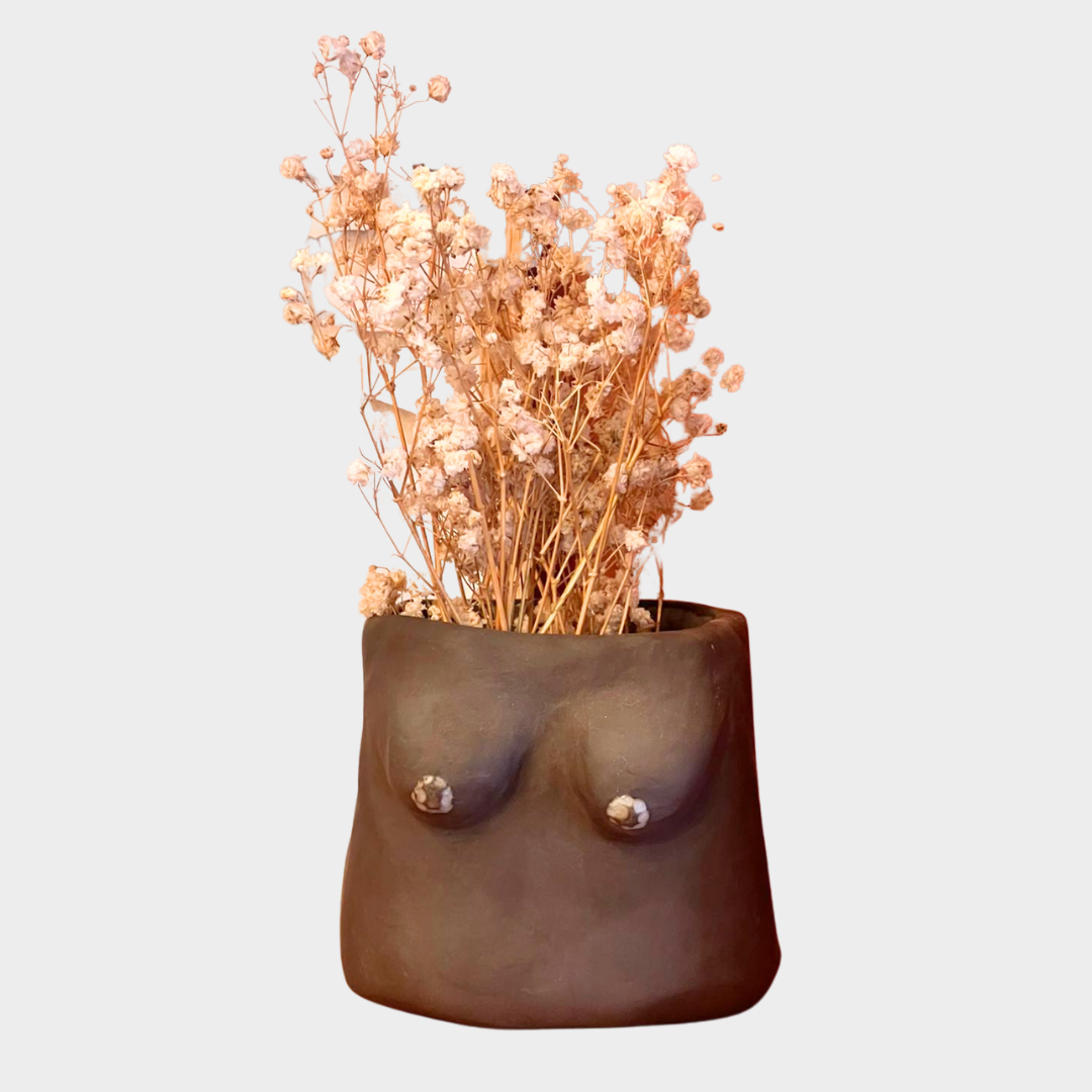 BROWN BOOBS VASE