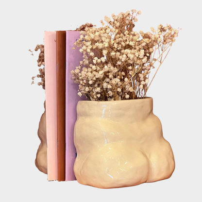 HANDMADE CERAMIC BUTT & BELLY BOOK ENDS