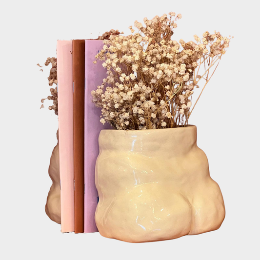 HANDMADE CERAMIC BUTT & BELLY BOOK ENDS