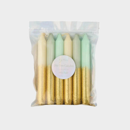 GOLD GLITTER CANDLE SET