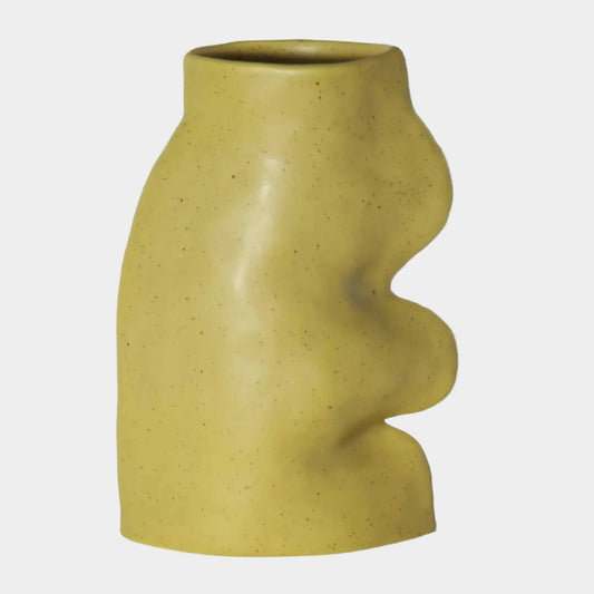MUSTARD MAILLE YELLOW CERAMIC VASE