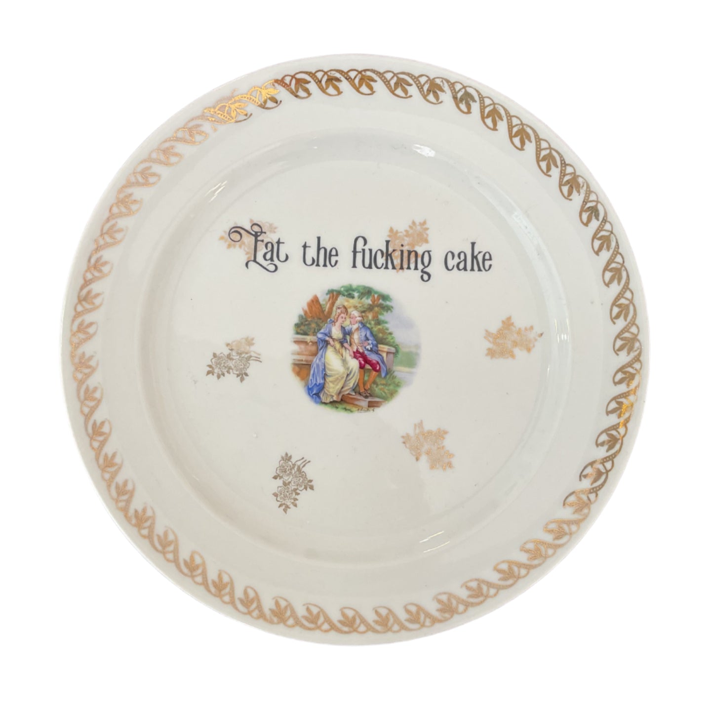 VINTAGE PLATE “EAT THE FUCKING CAKE”