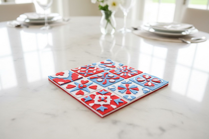 BLUE & RED TILE