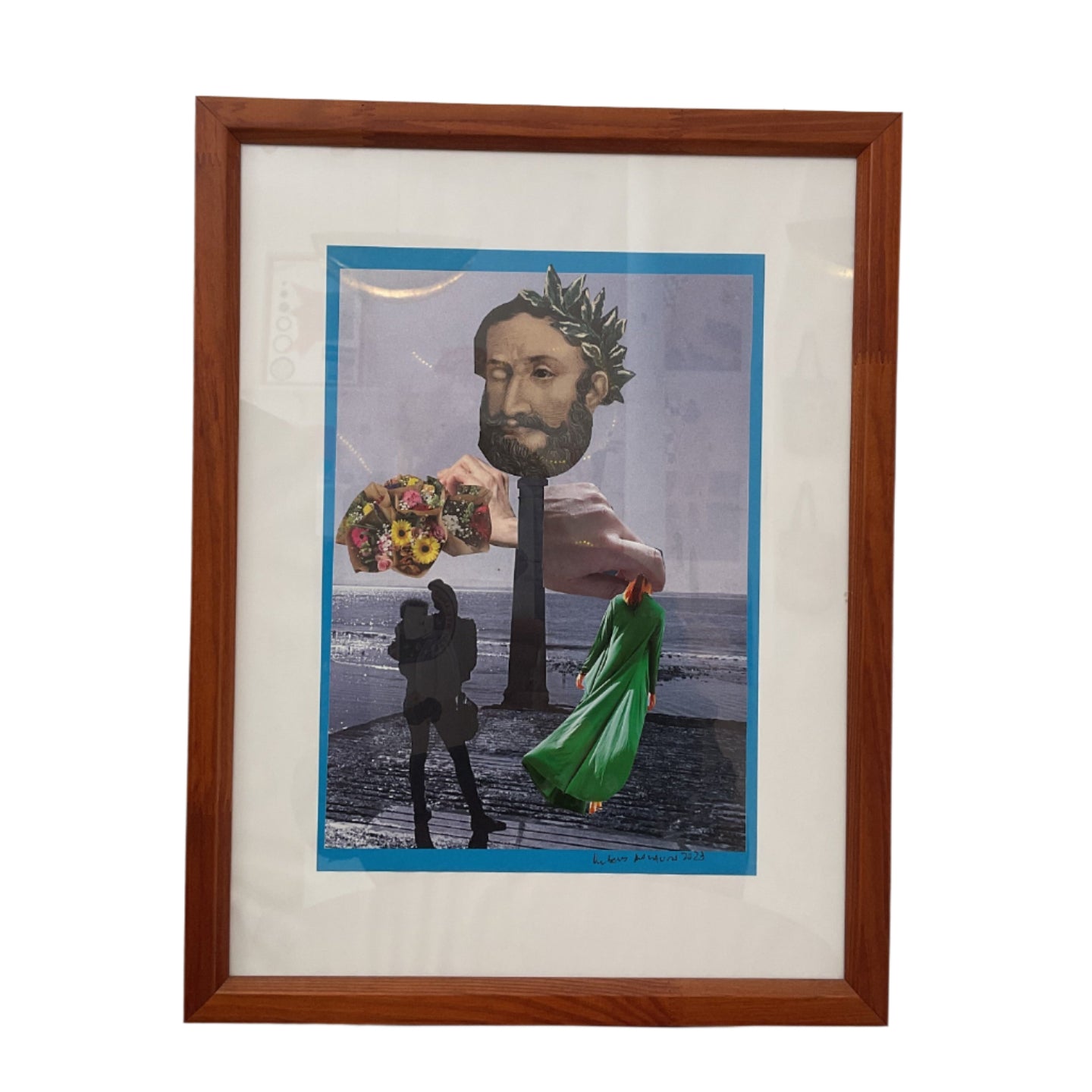 FRAMED ORIGINAL COLLAGE 'PORTUGUESE POET'