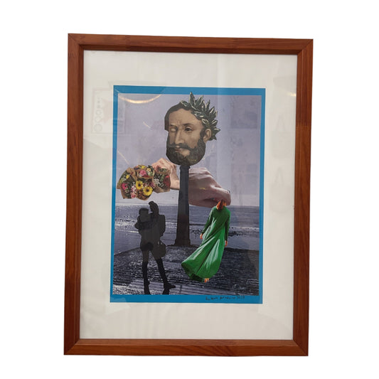 FRAMED ORIGINAL COLLAGE 'PORTUGUESE POET'