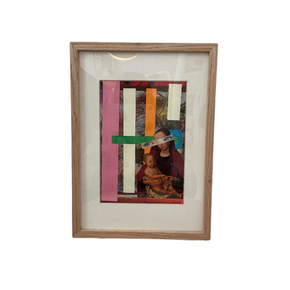 FRAMED ORIGINAL COLLAGE 'MADONNA AND CHILD IN COLOUR'