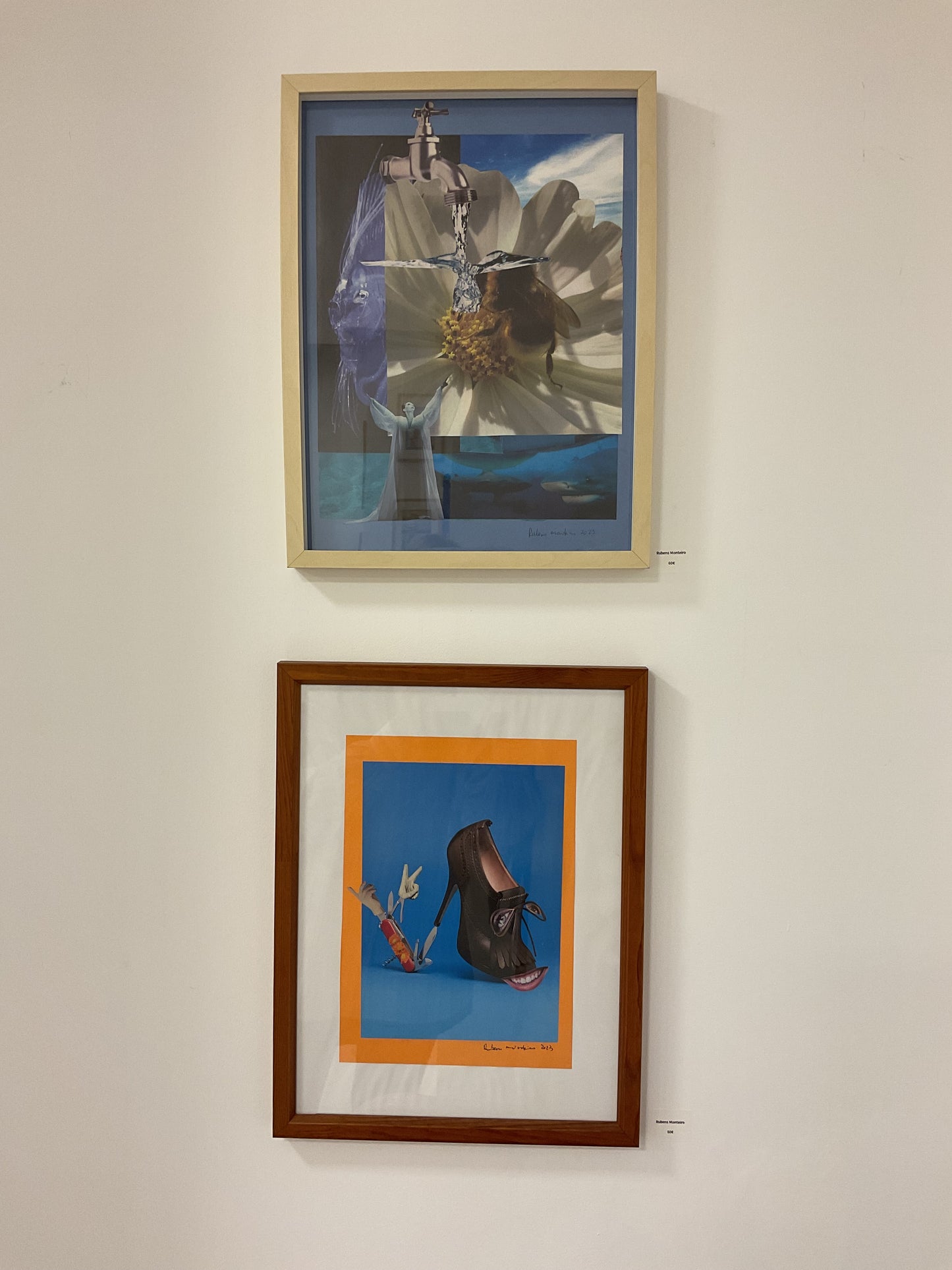 FRAMED  ORIGINAL COLLAGE 'THE FLOWER AND BEE'