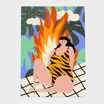WOMAN ON FIRE PRINT