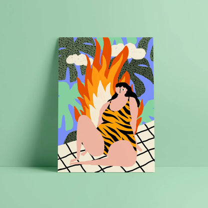 WOMAN ON FIRE PRINT
