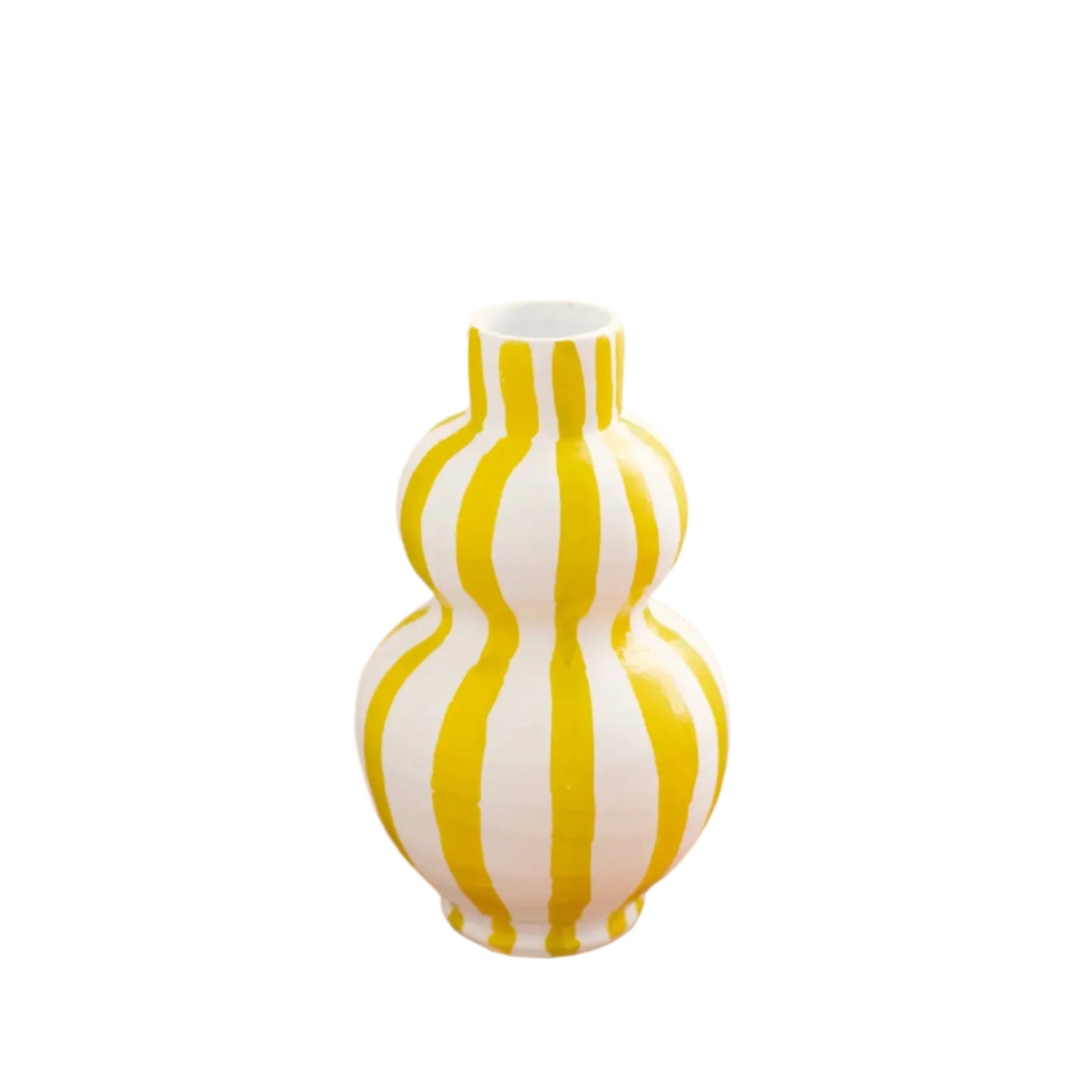 SUNSHINE YELLOW STRIPES CERAMIC VASE