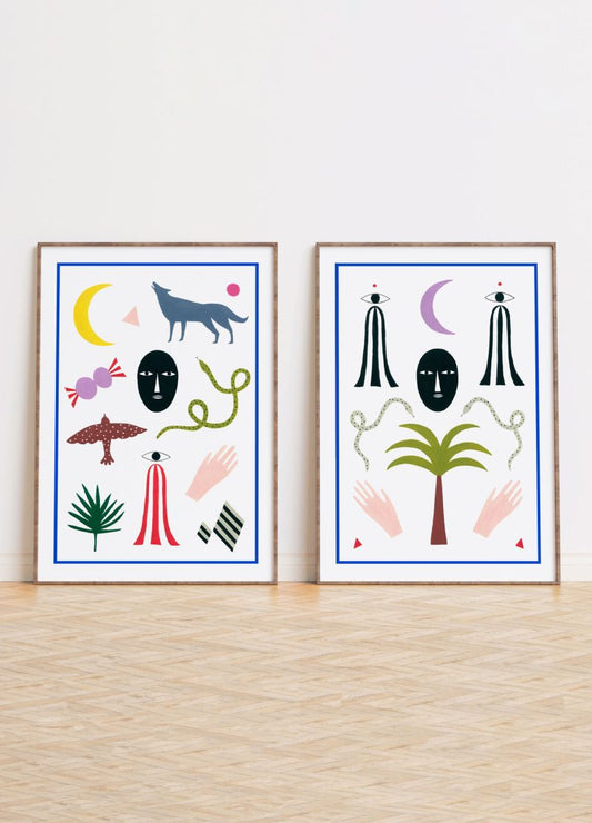MOON AND TOTEMS PRINT