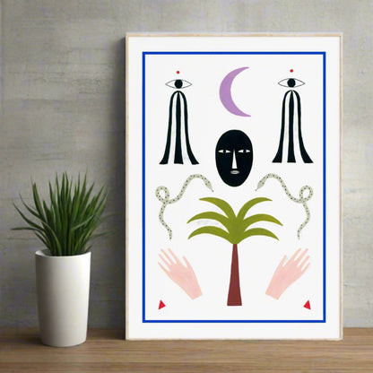MOON AND TOTEMS PRINT