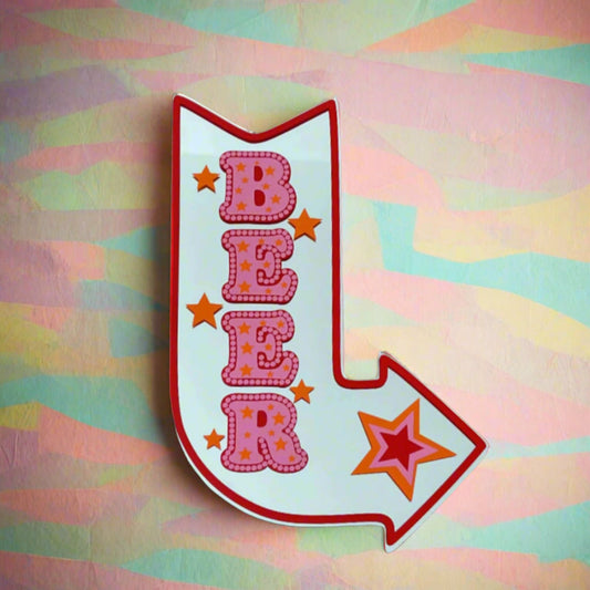 BEER THIS WAY RETRO ARROW MIRROR