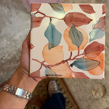 FLORAL HAND PAINTED TILE