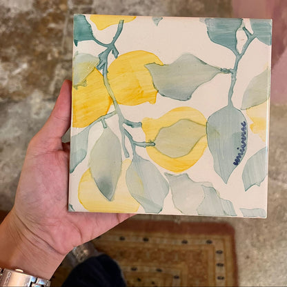HAND PAINTED LEMON TILE