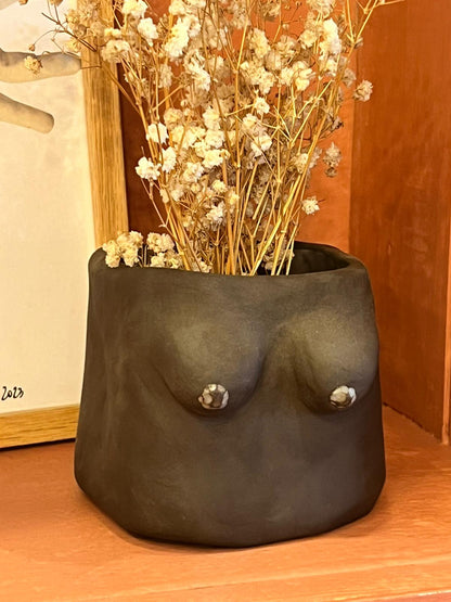 BROWN BOOBS VASE