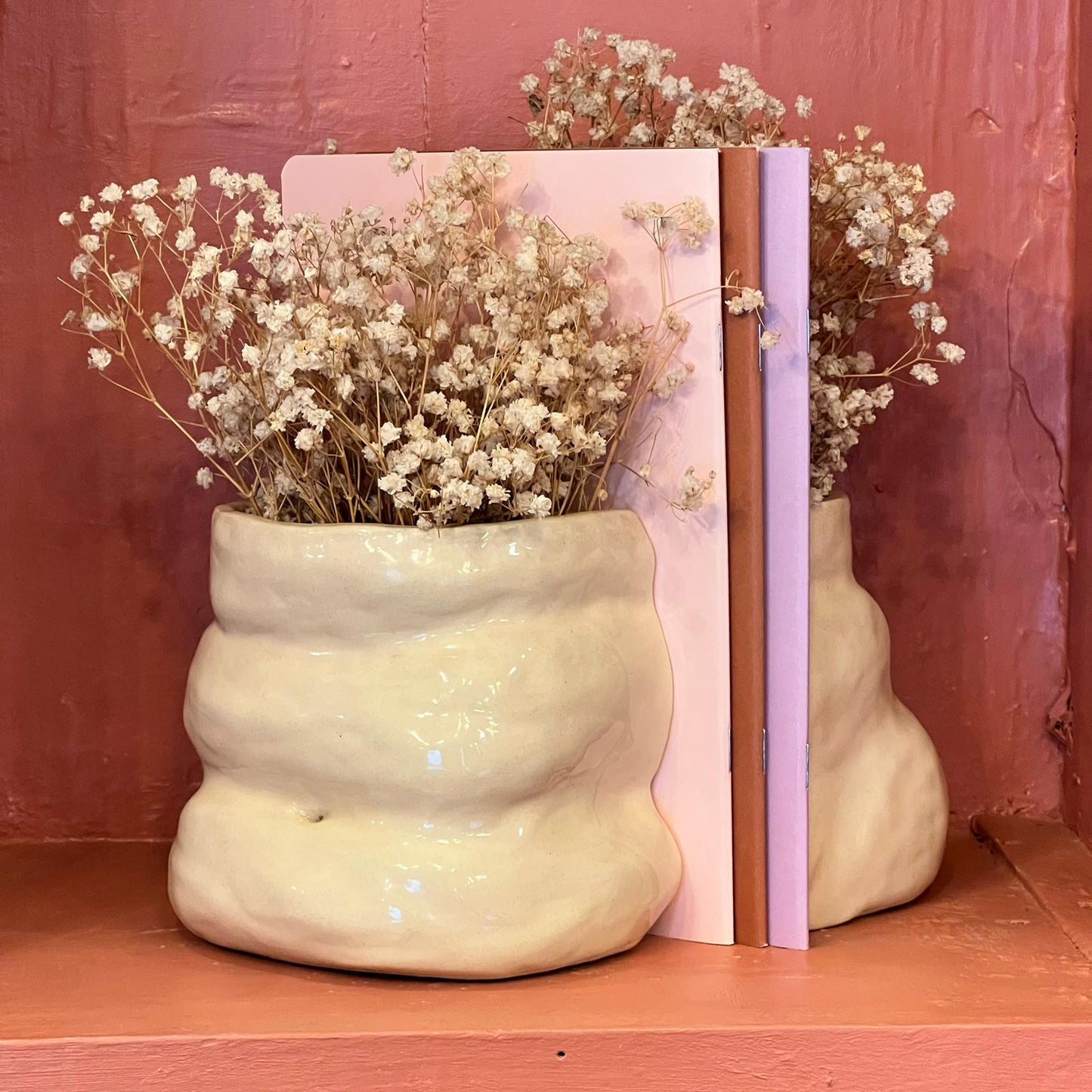 HANDMADE CERAMIC BUTT & BELLY BOOK ENDS