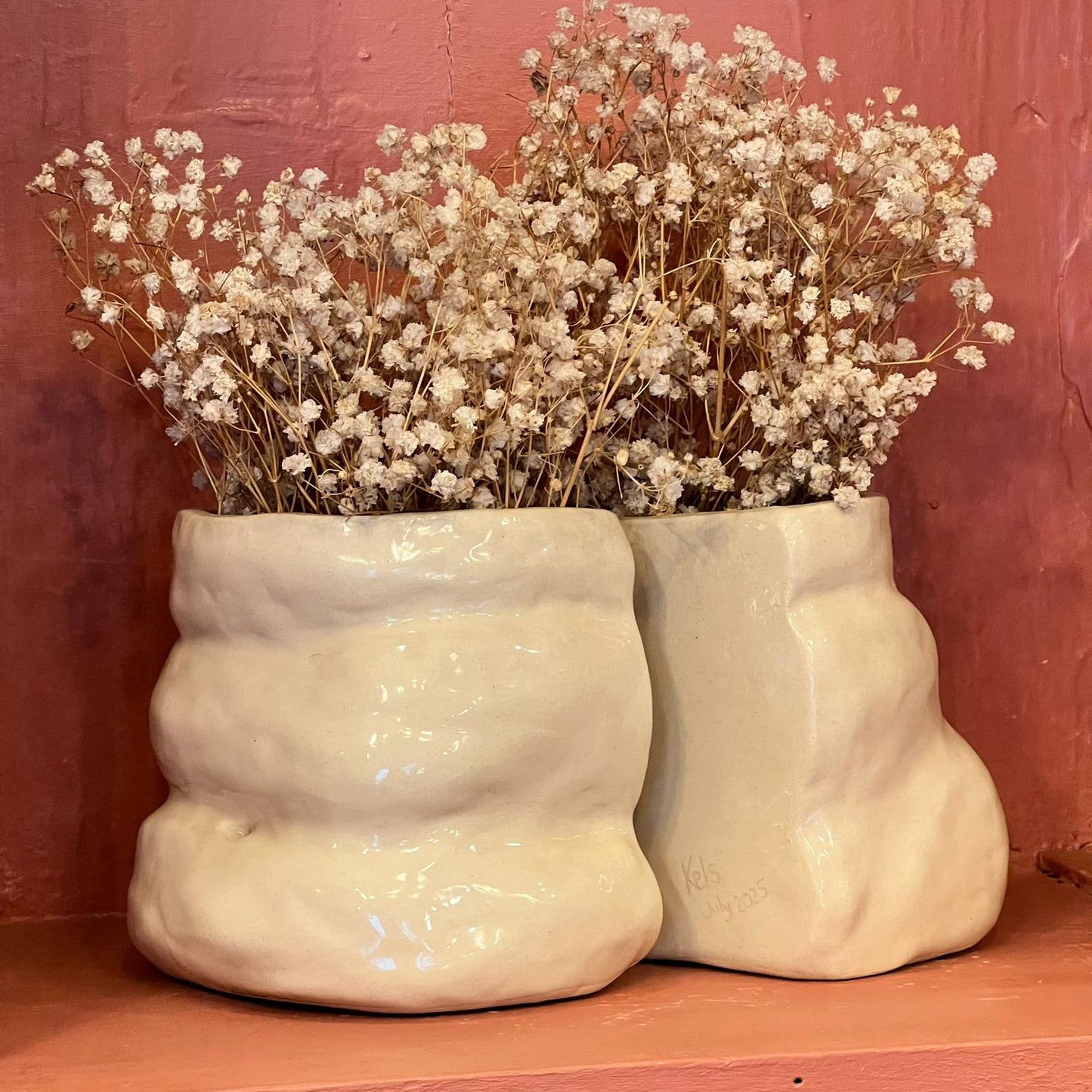 HANDMADE CERAMIC BUTT & BELLY BOOK ENDS