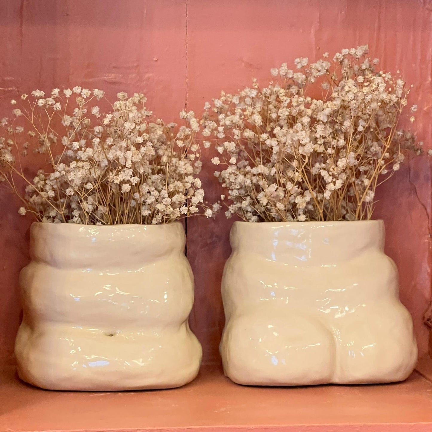 HANDMADE CERAMIC BUTT & BELLY BOOK ENDS