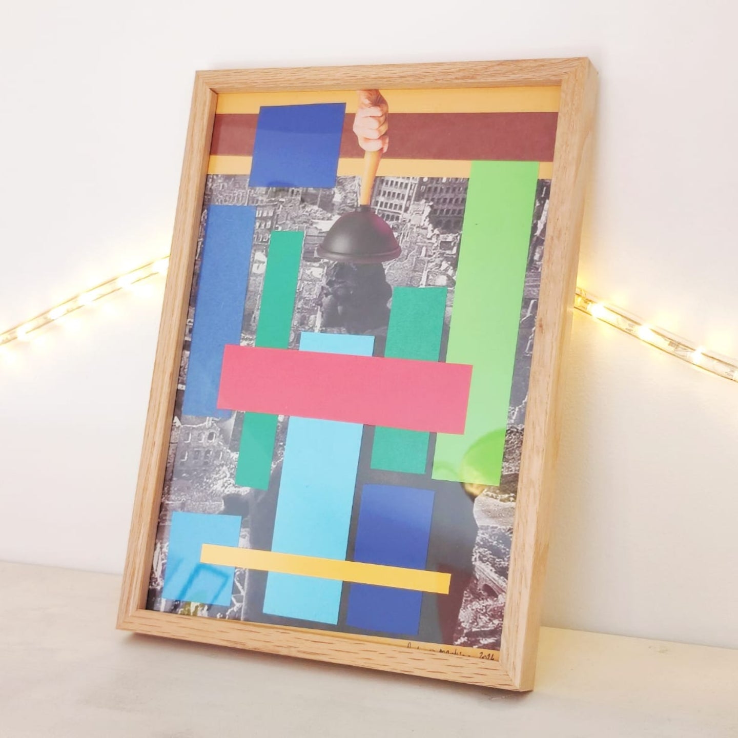 FRAMED ORIGINAL COLLAGE 'COLOURS IN THE CITY'