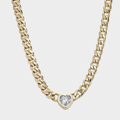 HEART ON A CHAIN GOLD NECKLACE