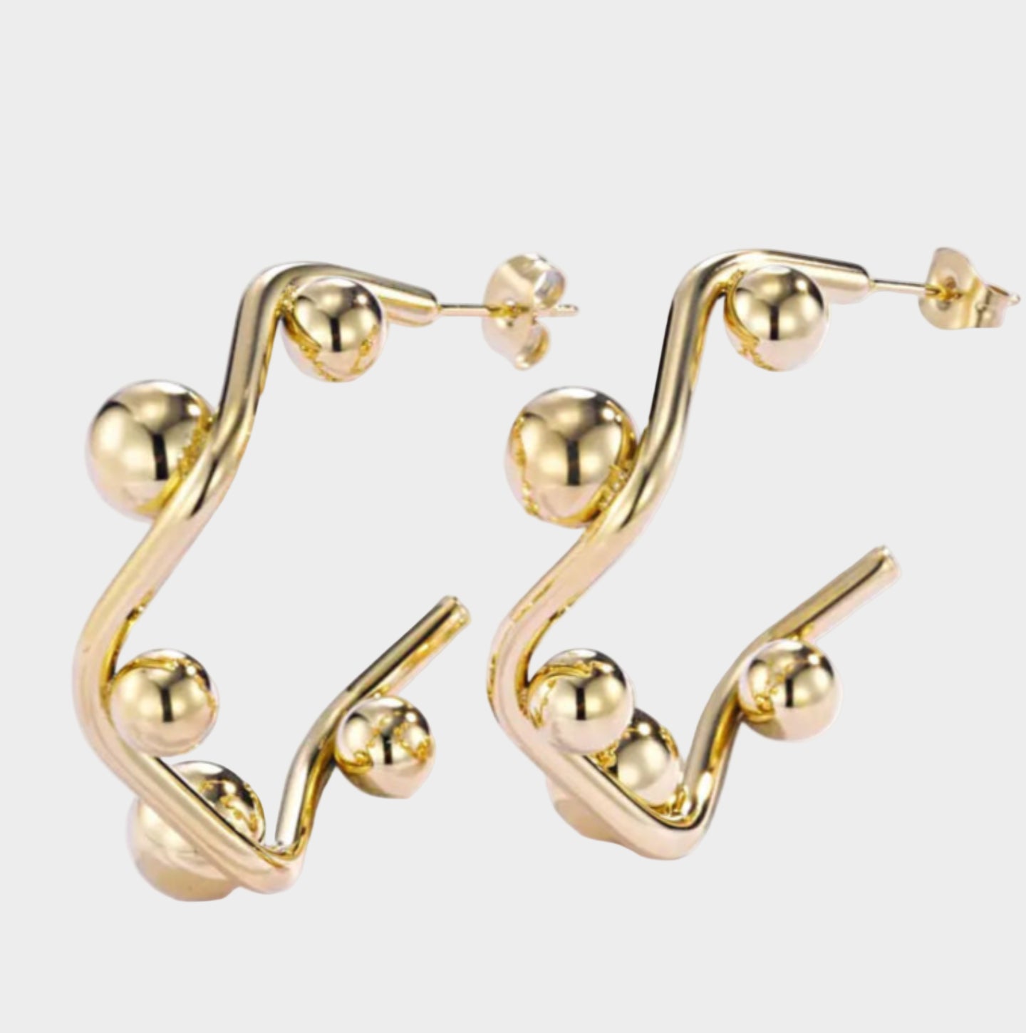 SMALL SPHERES GOLD HOOP EARRINGS