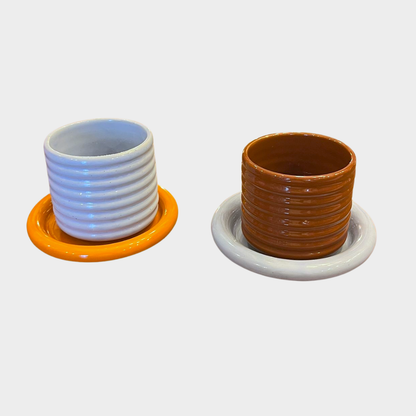 HANDMADE GLOSSY CUPS & SAUCERS — MIX & MATCH SET