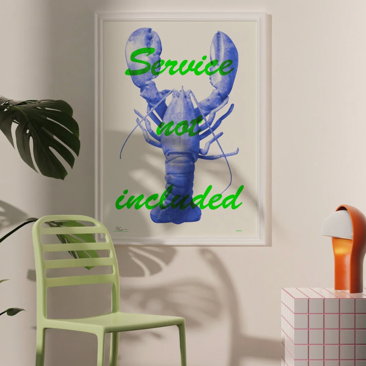 SERVICE NOT INCLUDED LOBSTER ART PRINT