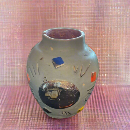 HANDMADE CERAMIC DISCO VASE