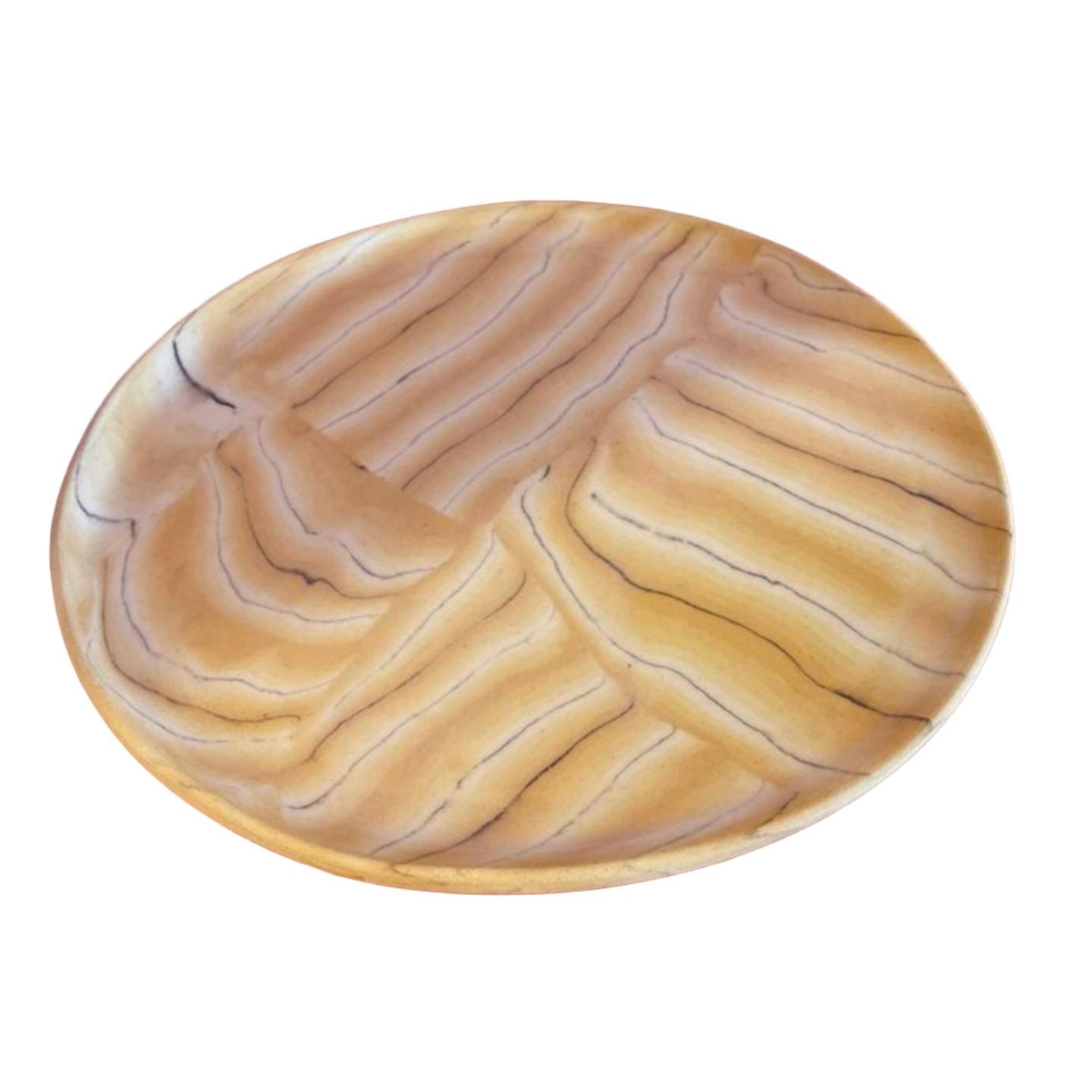 HANDMADE MABLED CERAMIC YELLOW PLATE