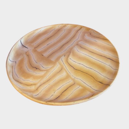 HANDMADE MABLED CERAMIC YELLOW PLATE
