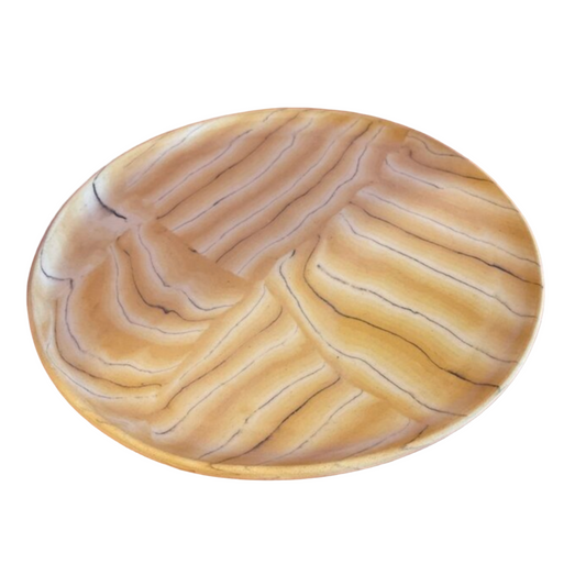 HANDMADE MABLED CERAMIC YELLOW PLATE
