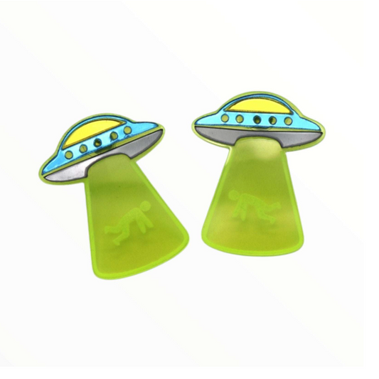 GREEN UFO EARRINGS