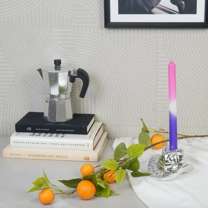 SILVER COWBOY HAT CANDLE HOLDER