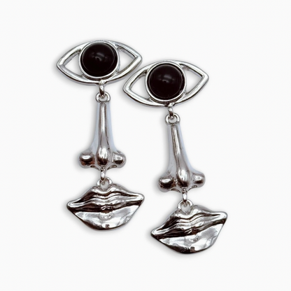 FACE SILVER EARRINGS