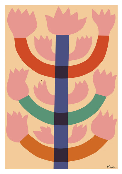 TREE OF LIFE PASTEL FLOWER PRINT