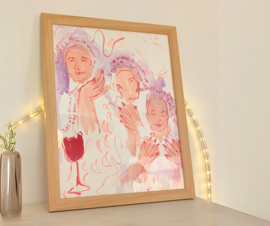 RED WINE — ORIGINAL PAINTING BY MAIREAD FINLAY