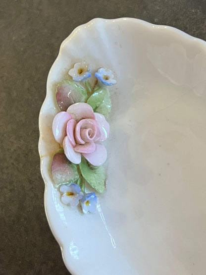 CERAMIC FLORAL DISH