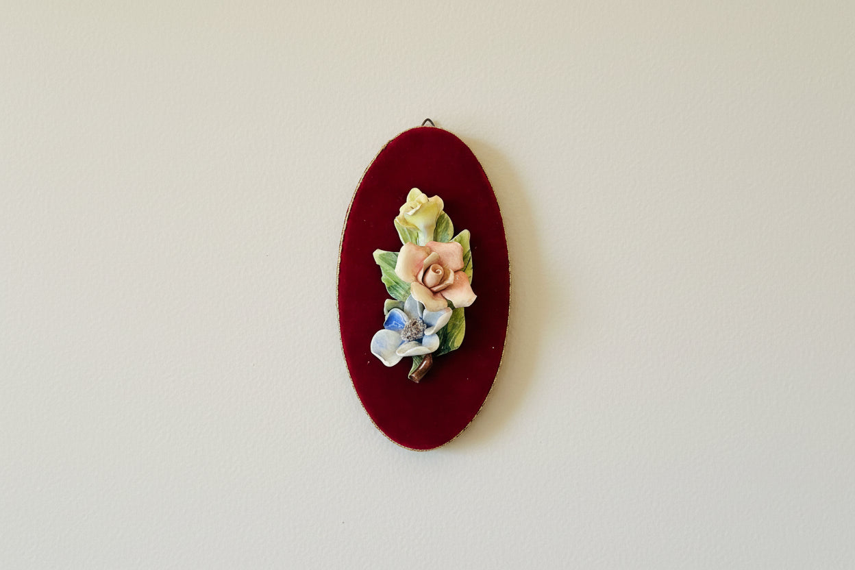CERAMIC FLORAL WALL HANGING