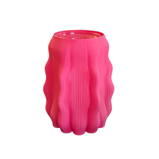 3D PRINTED LARGE PINK SCULPTURAL VASE